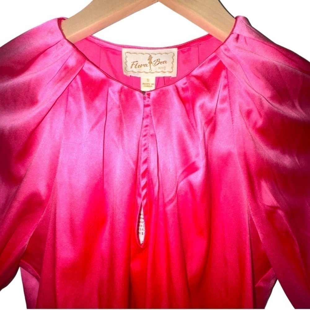Flora Bea Neriah Silk Charmeuse‎ Blouse  Size Small  Color Pink  NEW  MSRP $245 - Picture 4 of 8